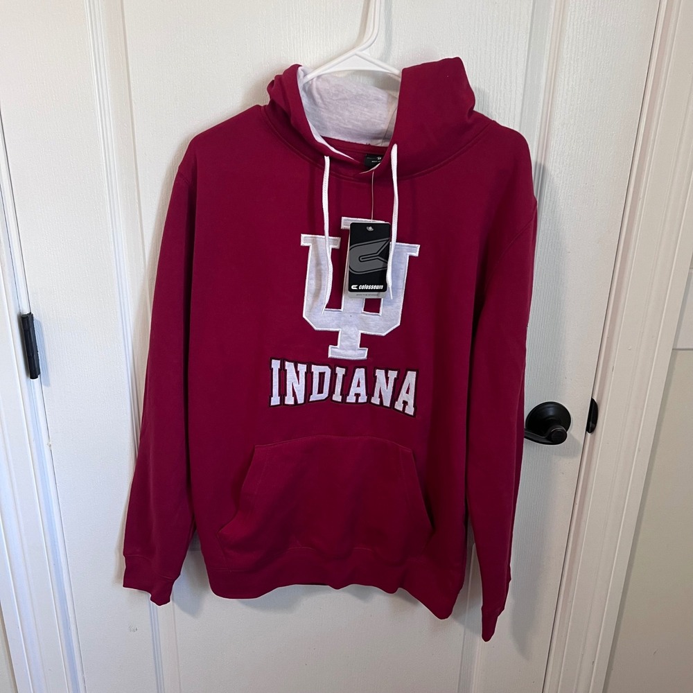 Colosseum Indiana Hoosiers Mens Size Medium Crimson Red Pullover Hoodie NCAA IU‎